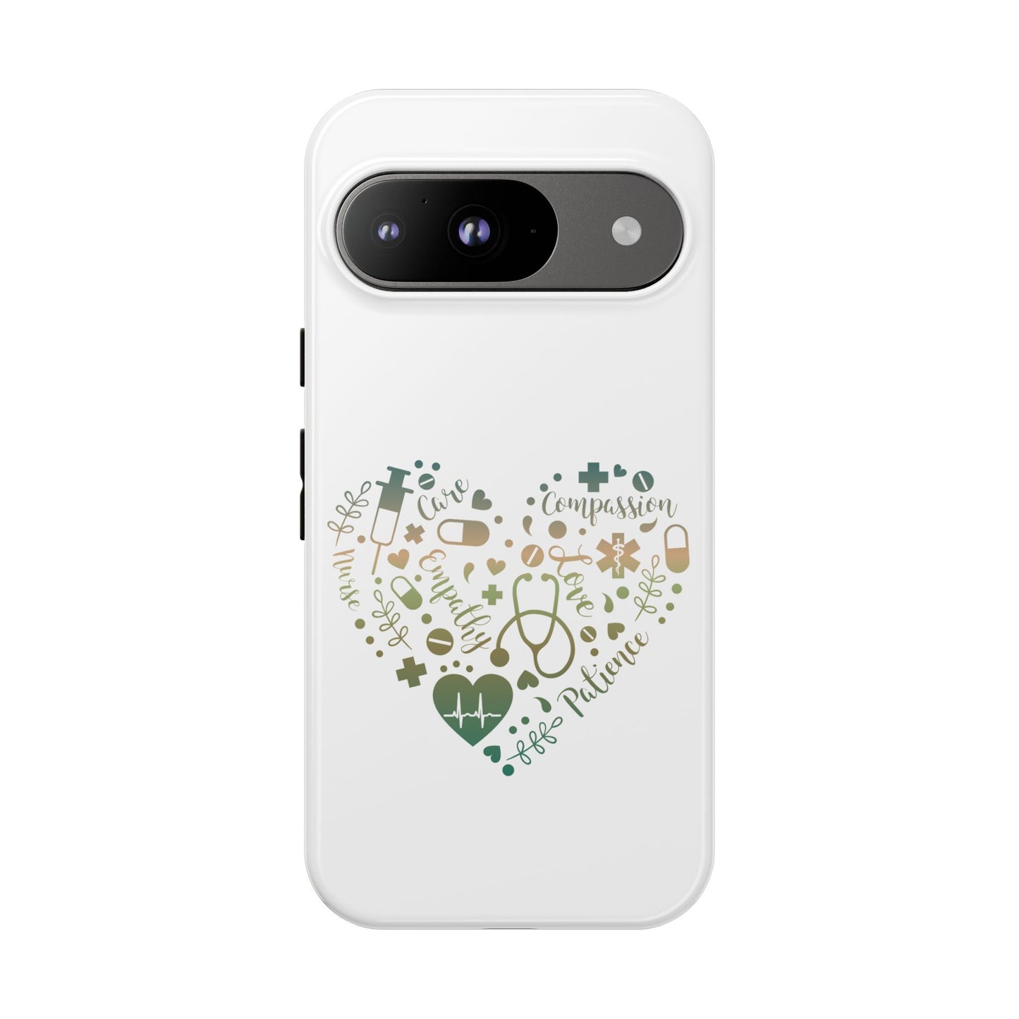 Google Pixel Tough Case - Monogram Heart 1 - White