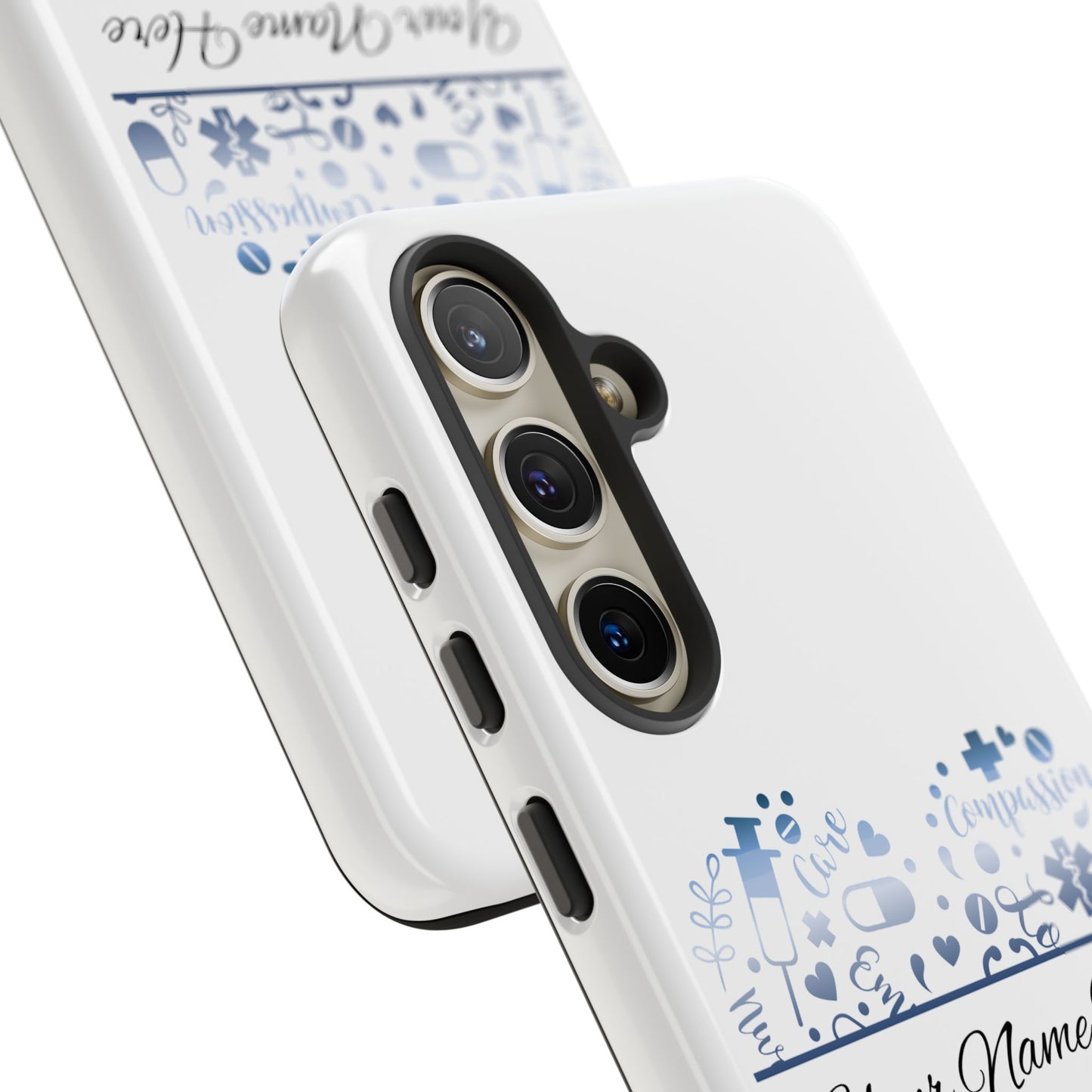Samsung Tough Case - Nurse Monogram - White