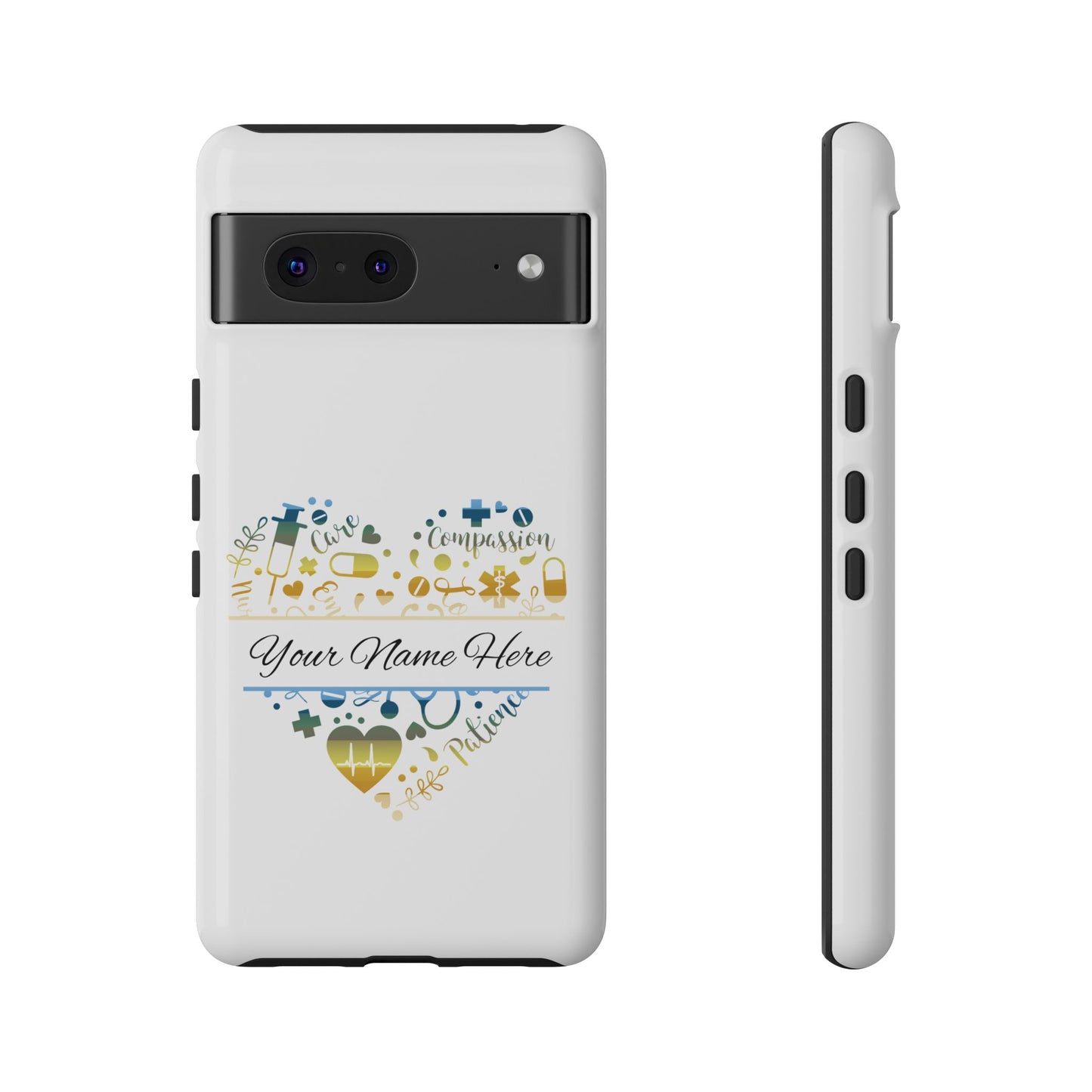 Google Pixel Tough Case - Monogram Heart - White