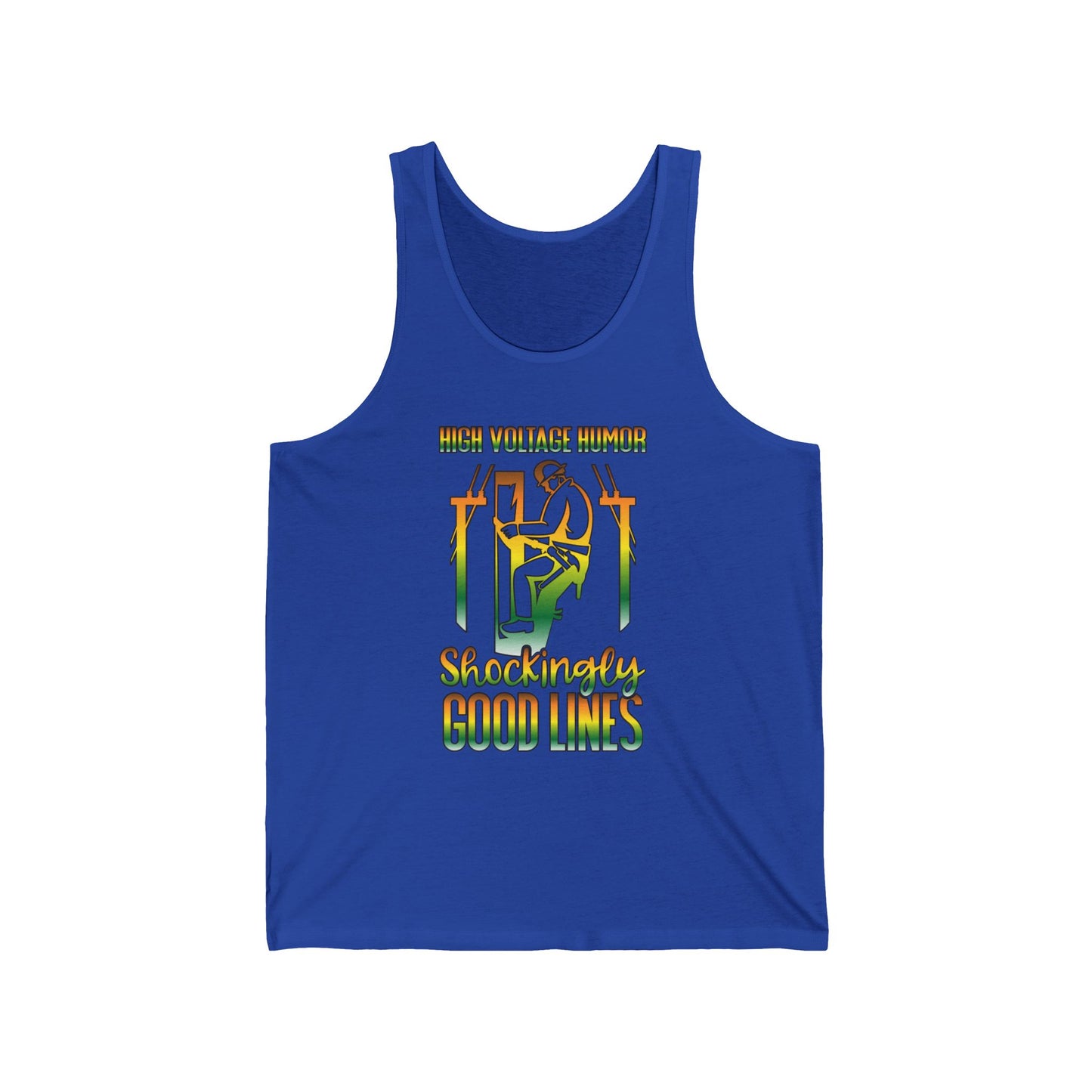 Lineman Tank - High Voltage Humor Shockingly Good Lines-gradient