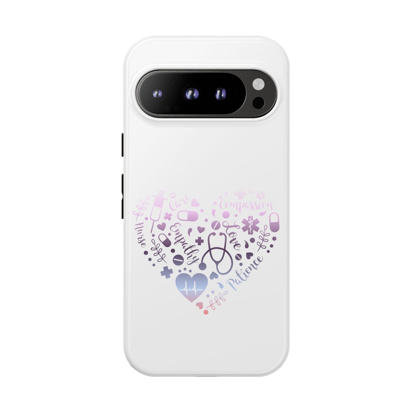 Google Pixel Tough Case - Monogram Heart 1 - White