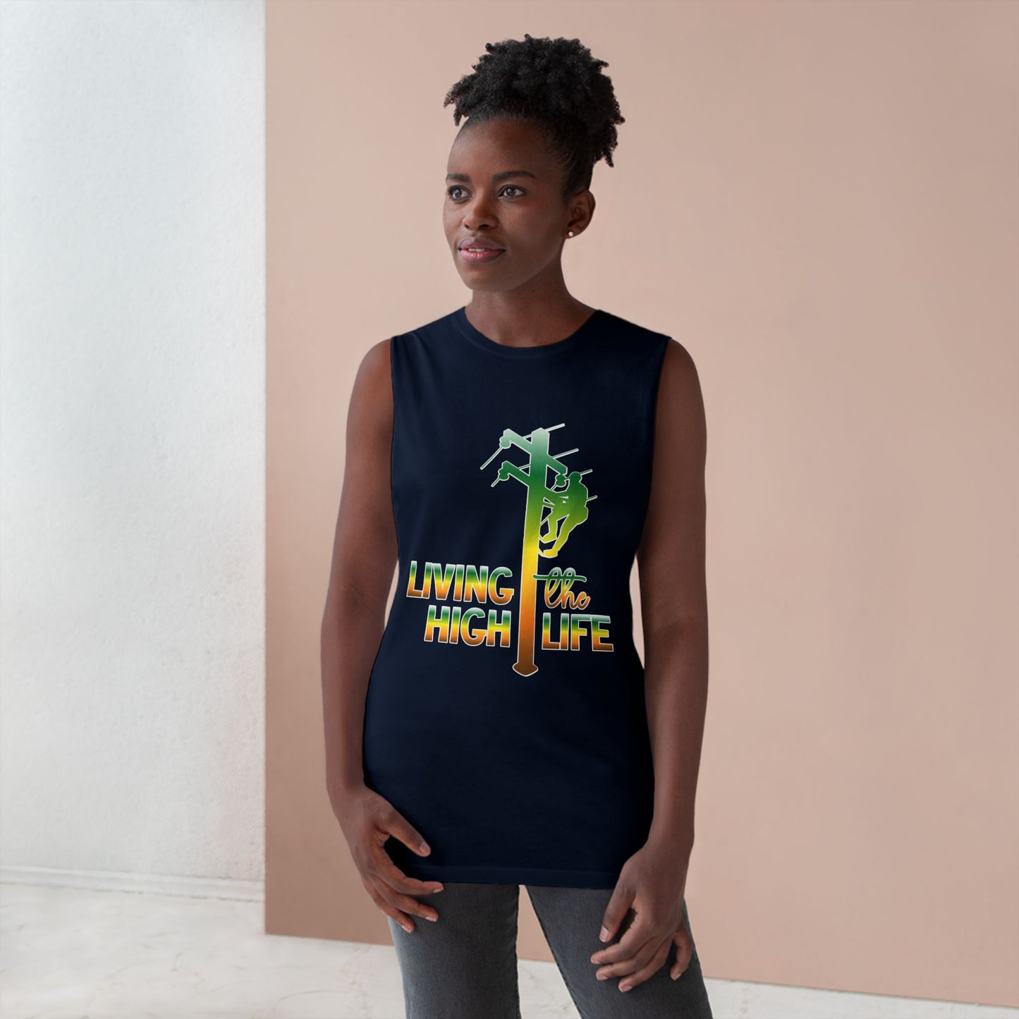 Lineman Tank - living the high life - gradient