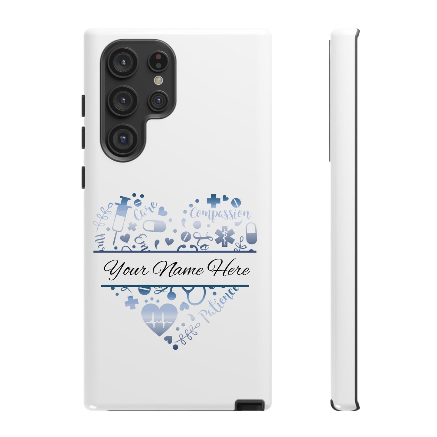 Samsung Tough Case - Nurse Monogram - White