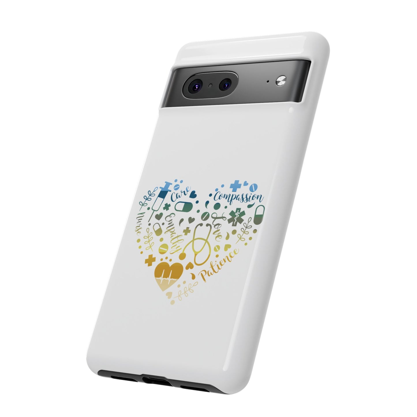 Google Pixel Tough Case - Monogram Heart 1 - White