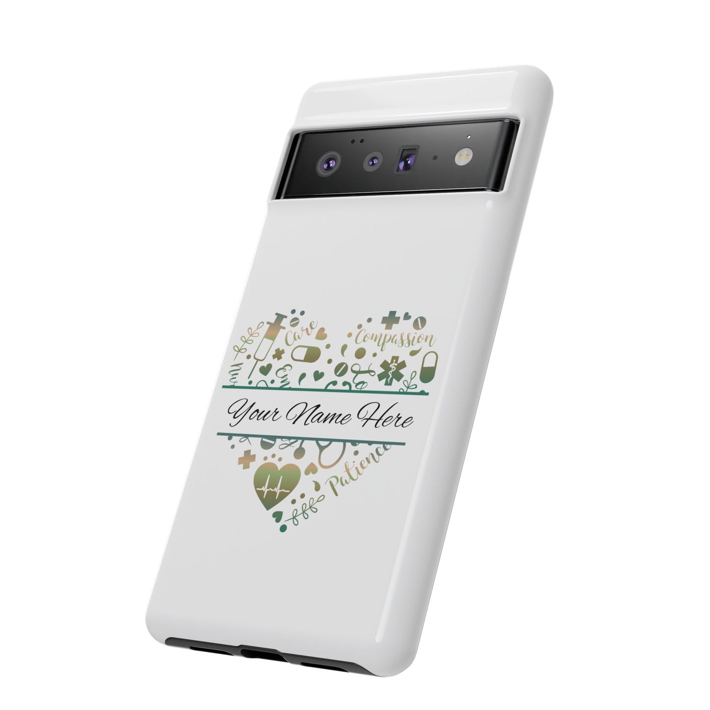 Google Pixel Tough Case - Monogram Heart - White