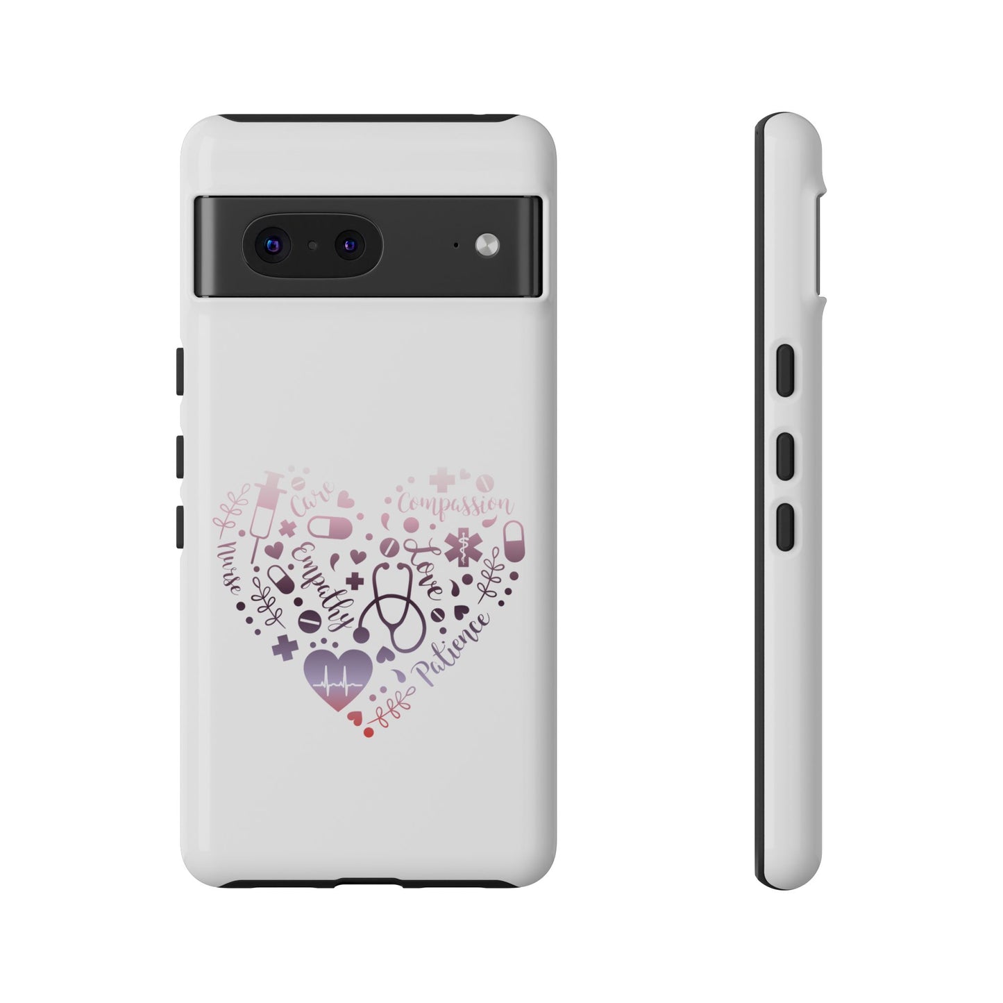 Google Pixel Tough Case - Monogram Heart 1 - White