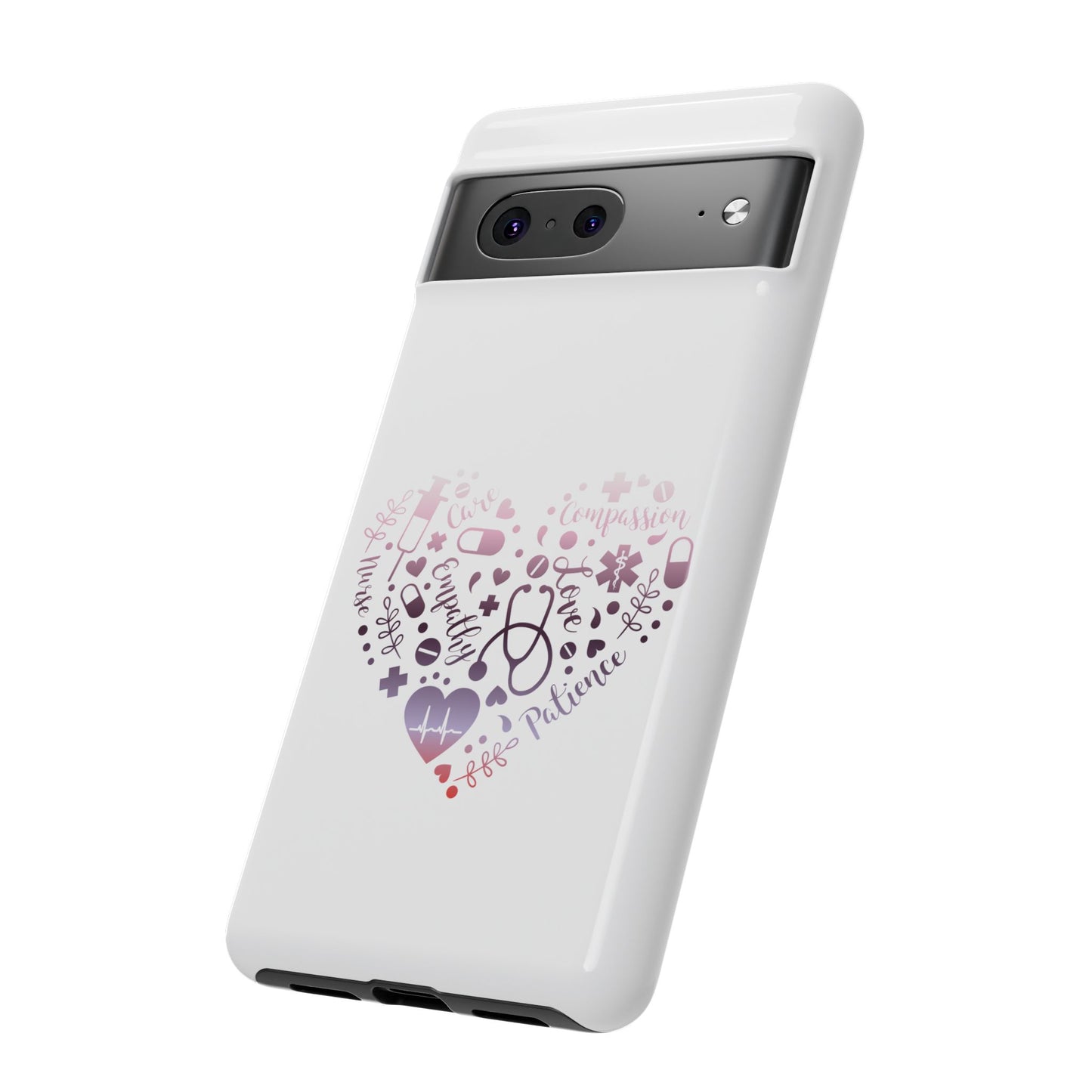 Google Pixel Tough Case - Monogram Heart 1 - White
