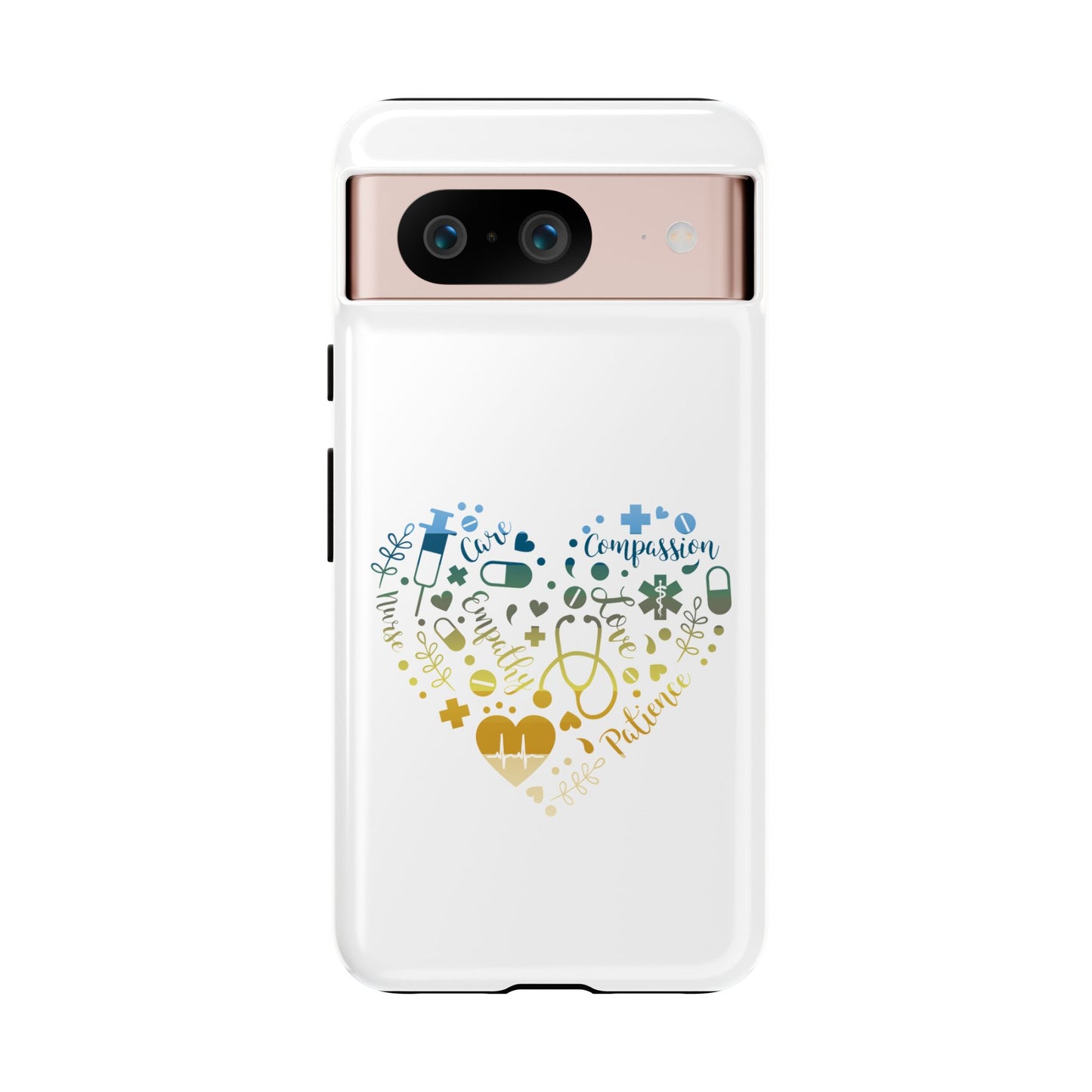 Google Pixel Tough Case - Monogram Heart 1 - White