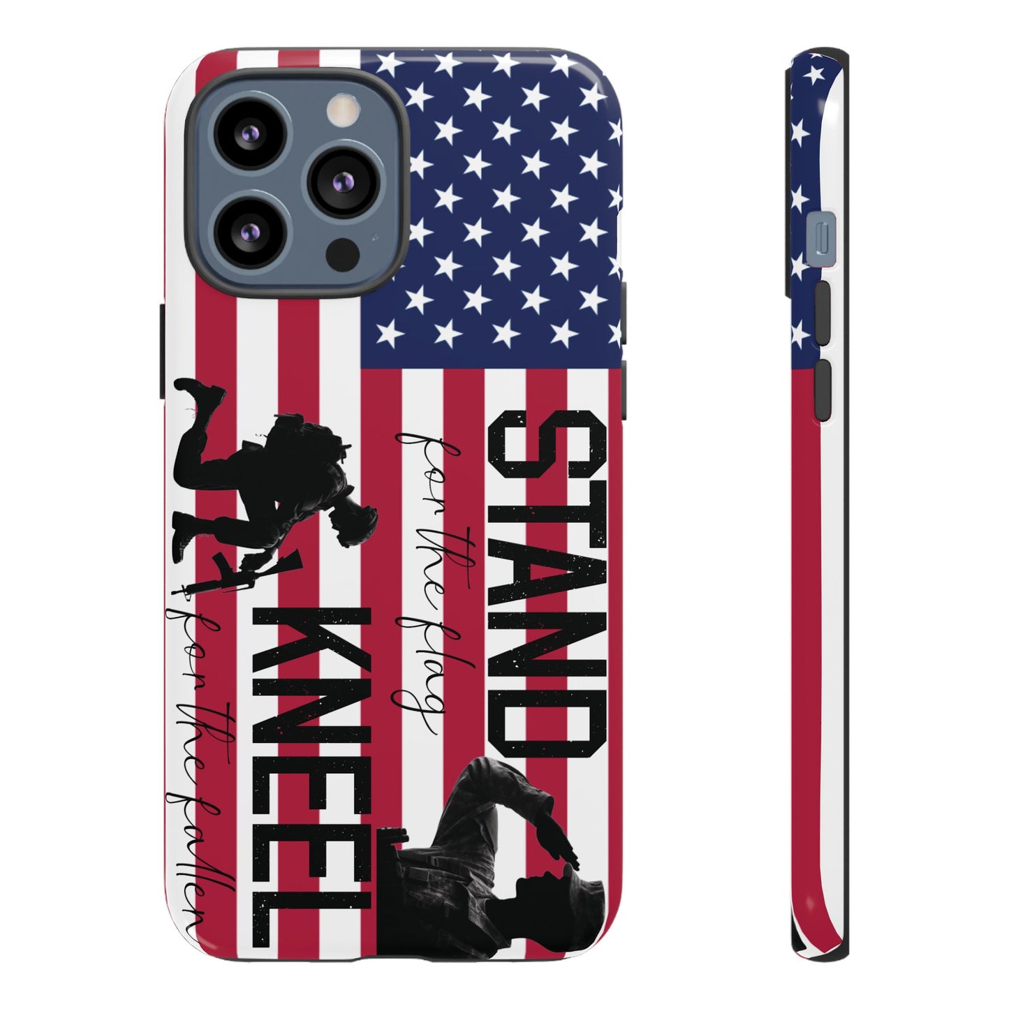 Military iPhone Tough Case - Stand for the Flage, Kneel for the fallen