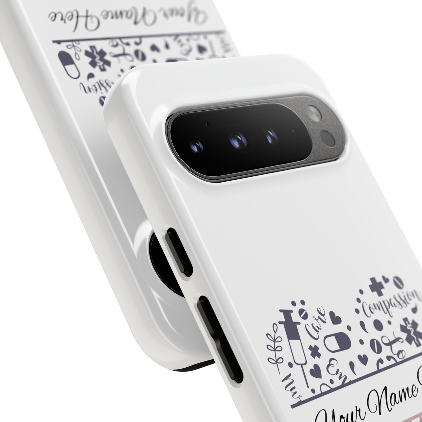 Google Pixel Tough Case - Monogram Heart - White