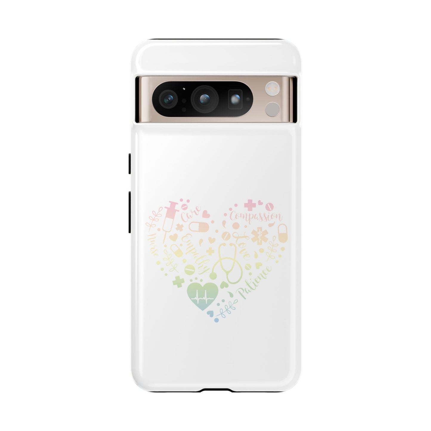 Google Pixel Tough Case - Monogram Heart 1 - White