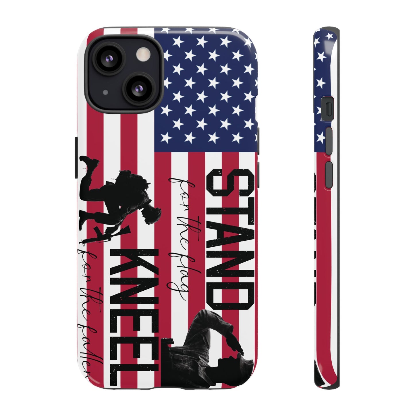Military iPhone Tough Case - Stand for the Flage, Kneel for the fallen
