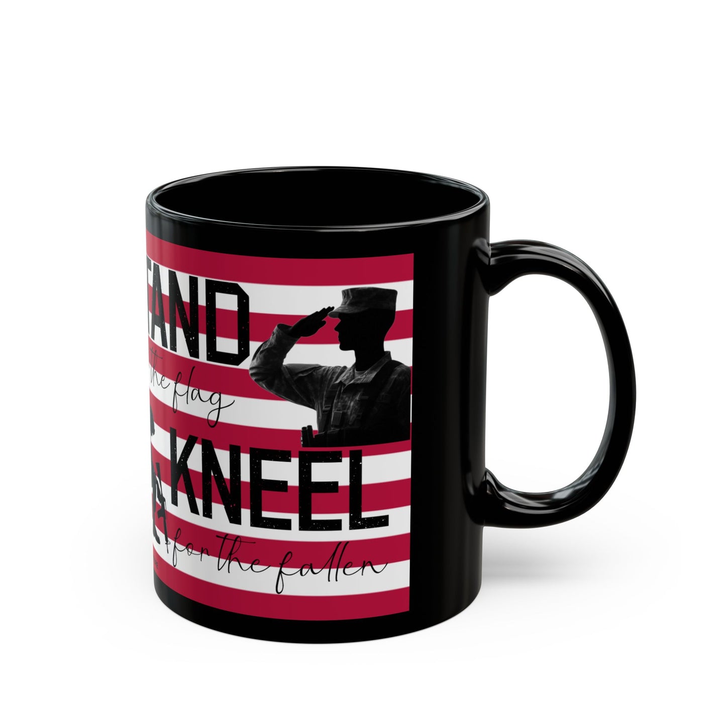 Stand for the flag, Kneel for the fallen (2) Black Mug (11oz, 15oz)