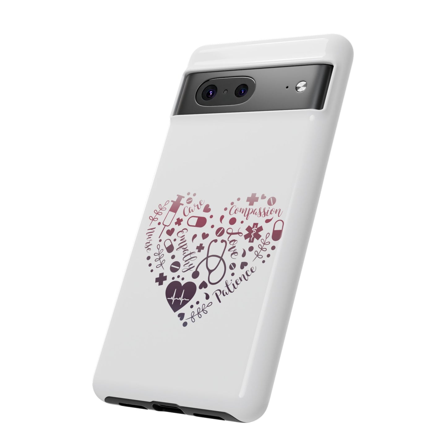 Google Pixel Tough Case - Monogram Heart 1 - White