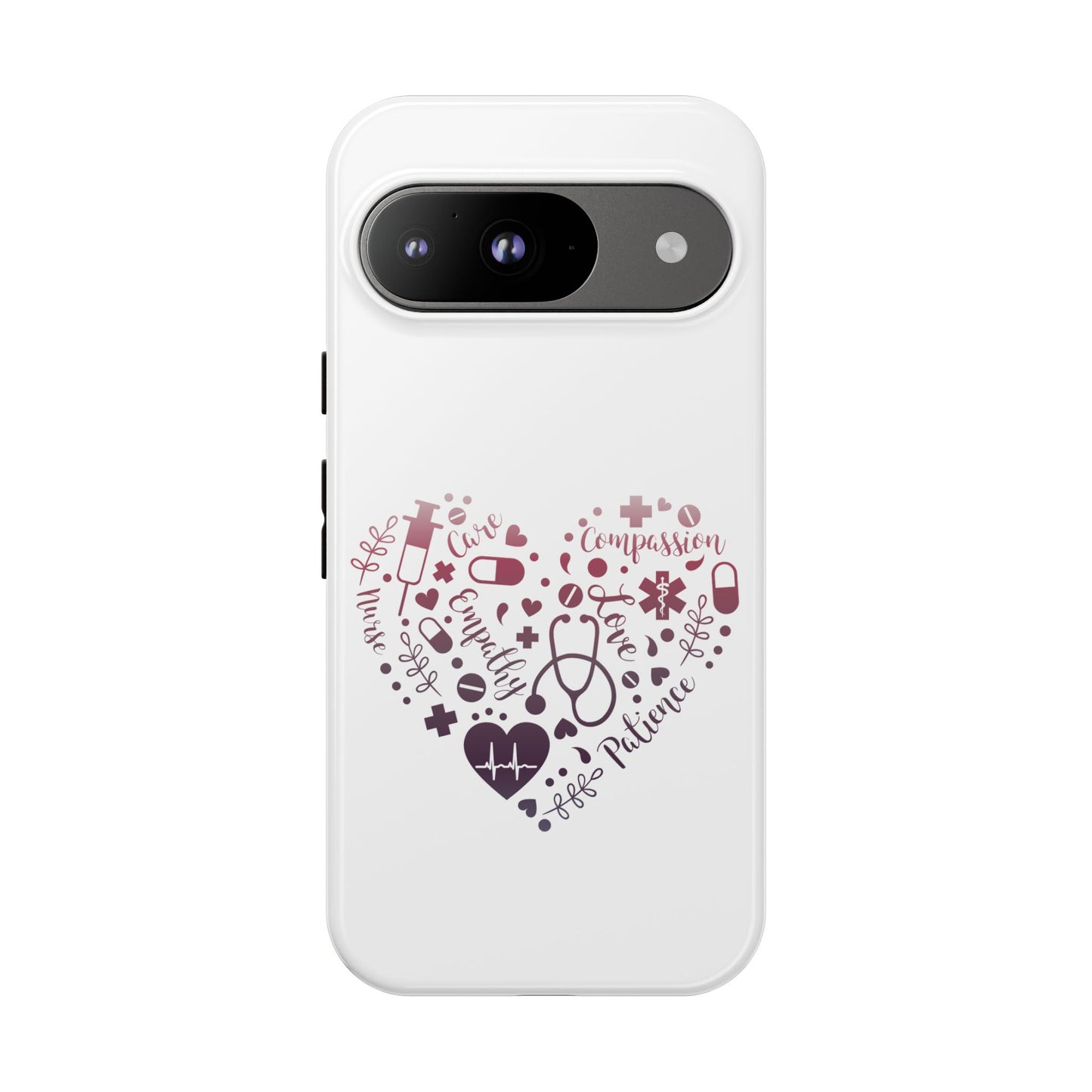Google Pixel Tough Case - Monogram Heart 1 - White
