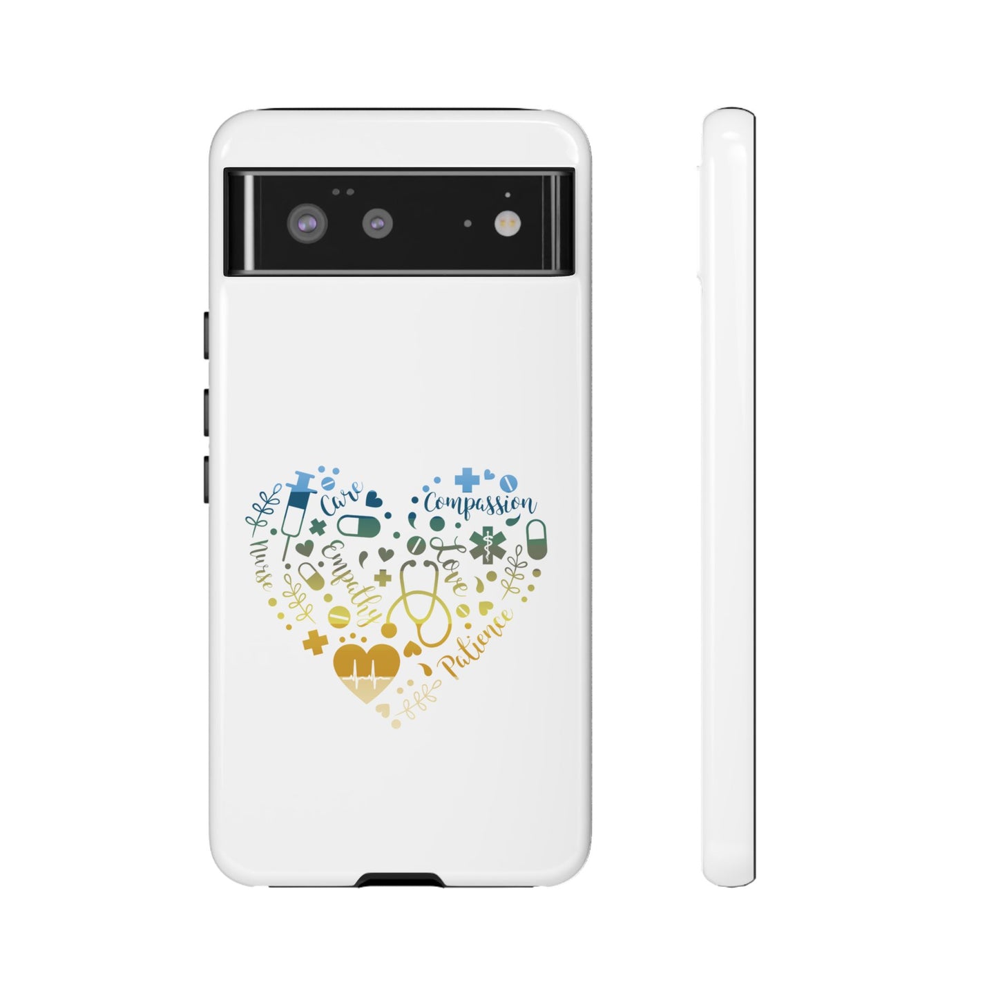 Google Pixel Tough Case - Monogram Heart 1 - White