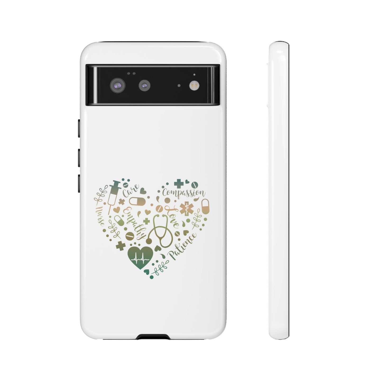 Google Pixel Tough Case - Monogram Heart 1 - White