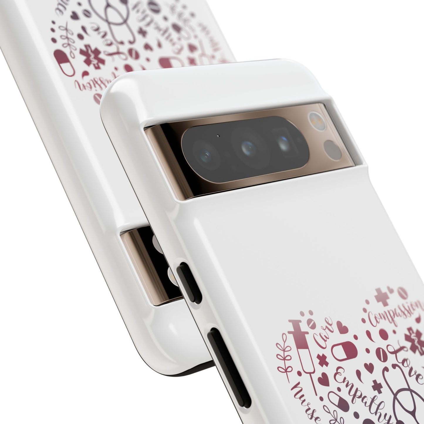 Google Pixel Tough Case - Monogram Heart 1 - White