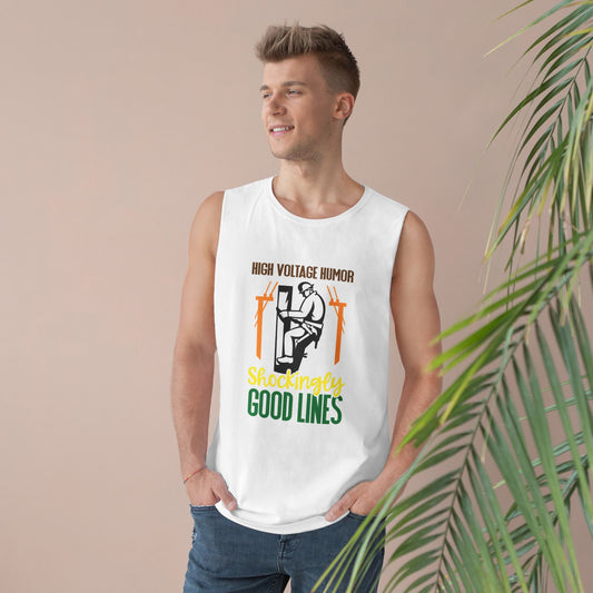 Lineman Tank - High Voltage Humor Shockingly Good Lines-color