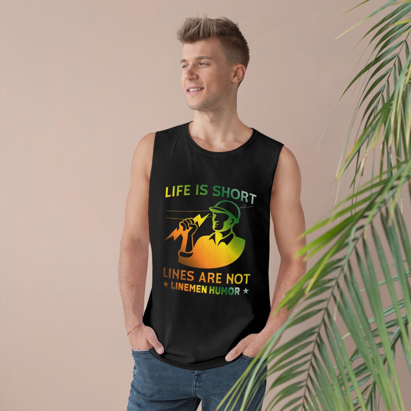 Lineman Tank - Life Is Short Lines Are Not-gradient