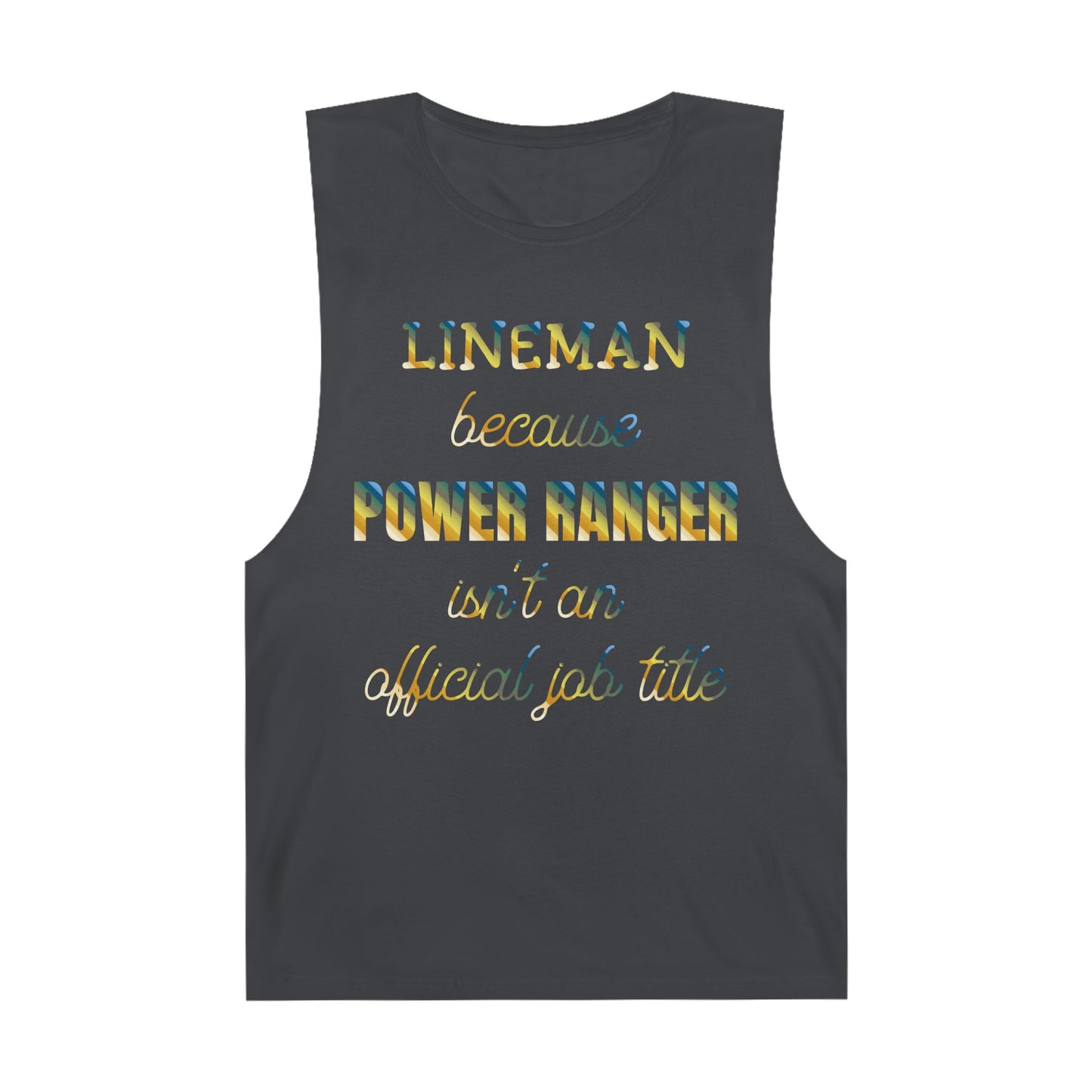 Lineman Tank - Power Ranger job title colored chrome