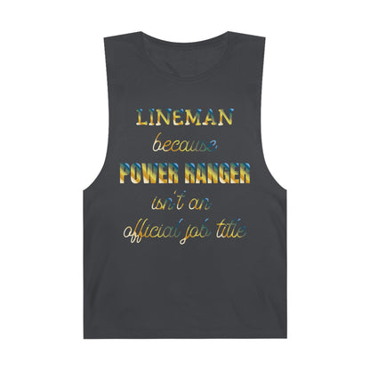 Lineman Tank - Power Ranger job title colored chrome