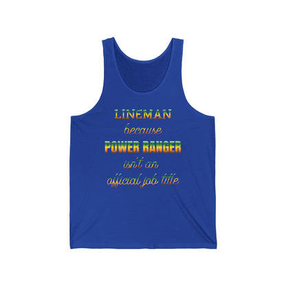 Lineman Tank - Power Ranger job title gradient