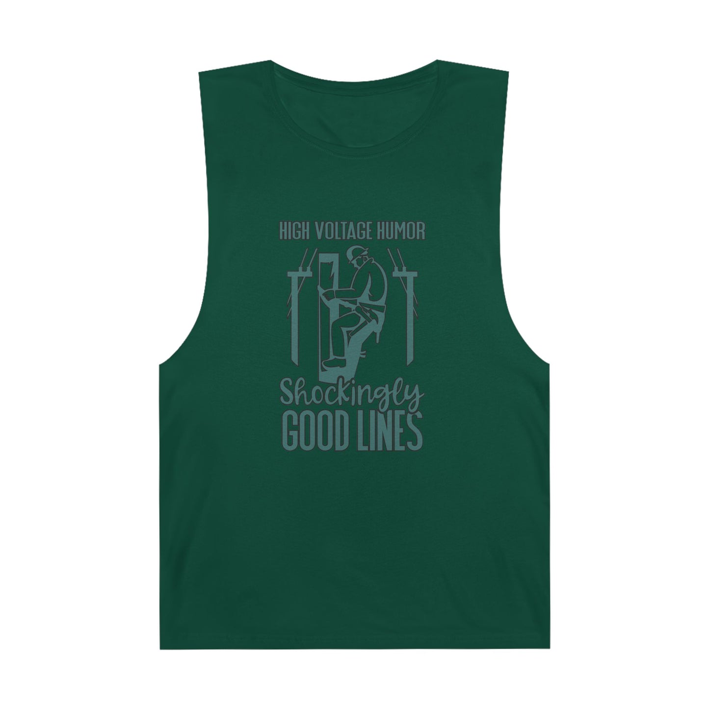 Lineman Tank - High Voltage Humor Shockingly Good Lines-copper patina