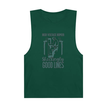 Lineman Tank - High Voltage Humor Shockingly Good Lines-copper patina