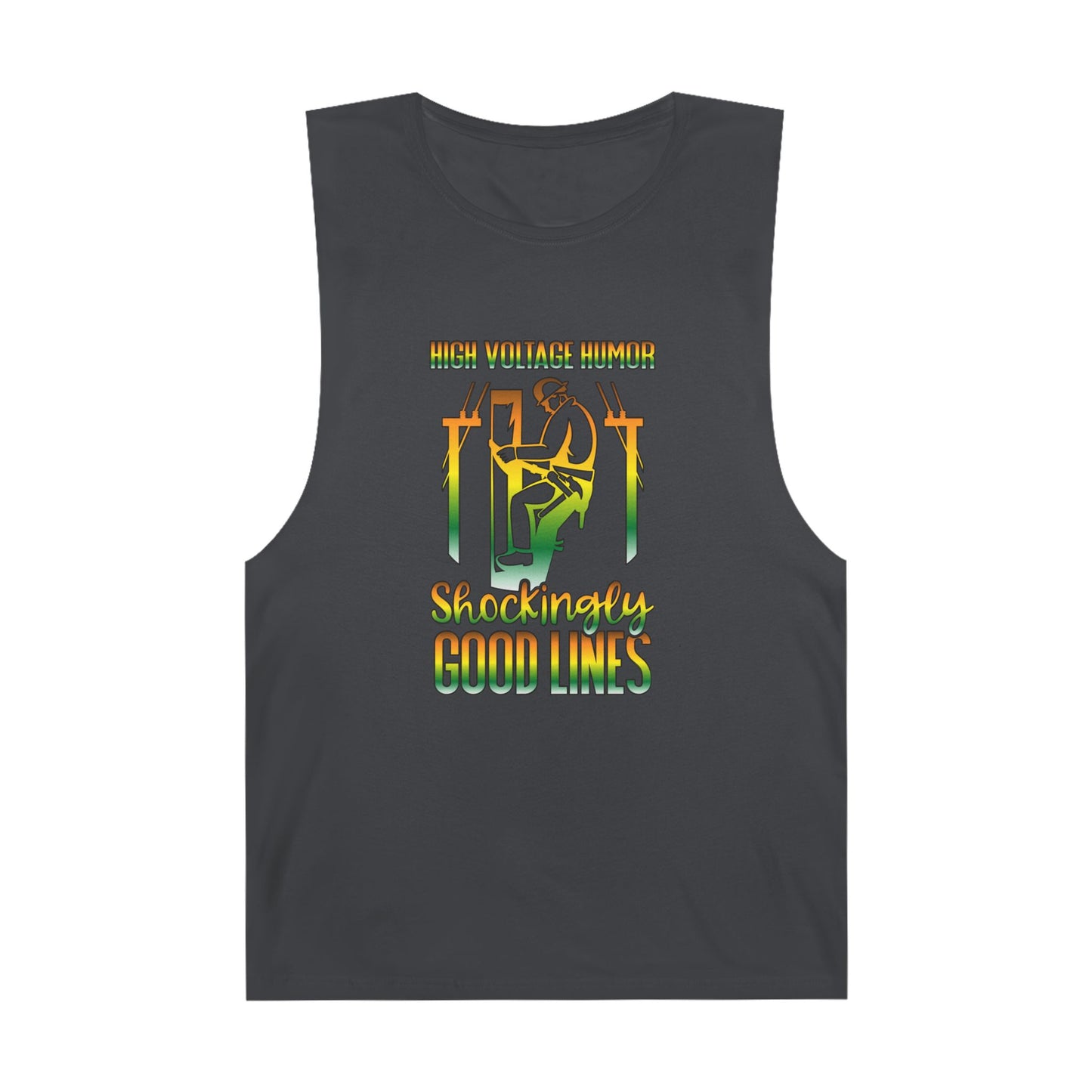 Lineman Tank - High Voltage Humor Shockingly Good Lines-gradient