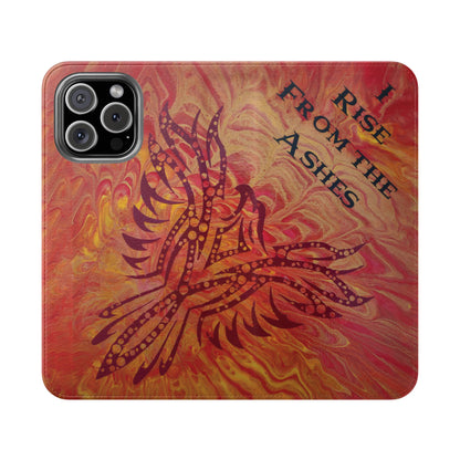 Faux Leather Wallet Phone Case - iPhone & Galaxy - I Rise From the Ashes