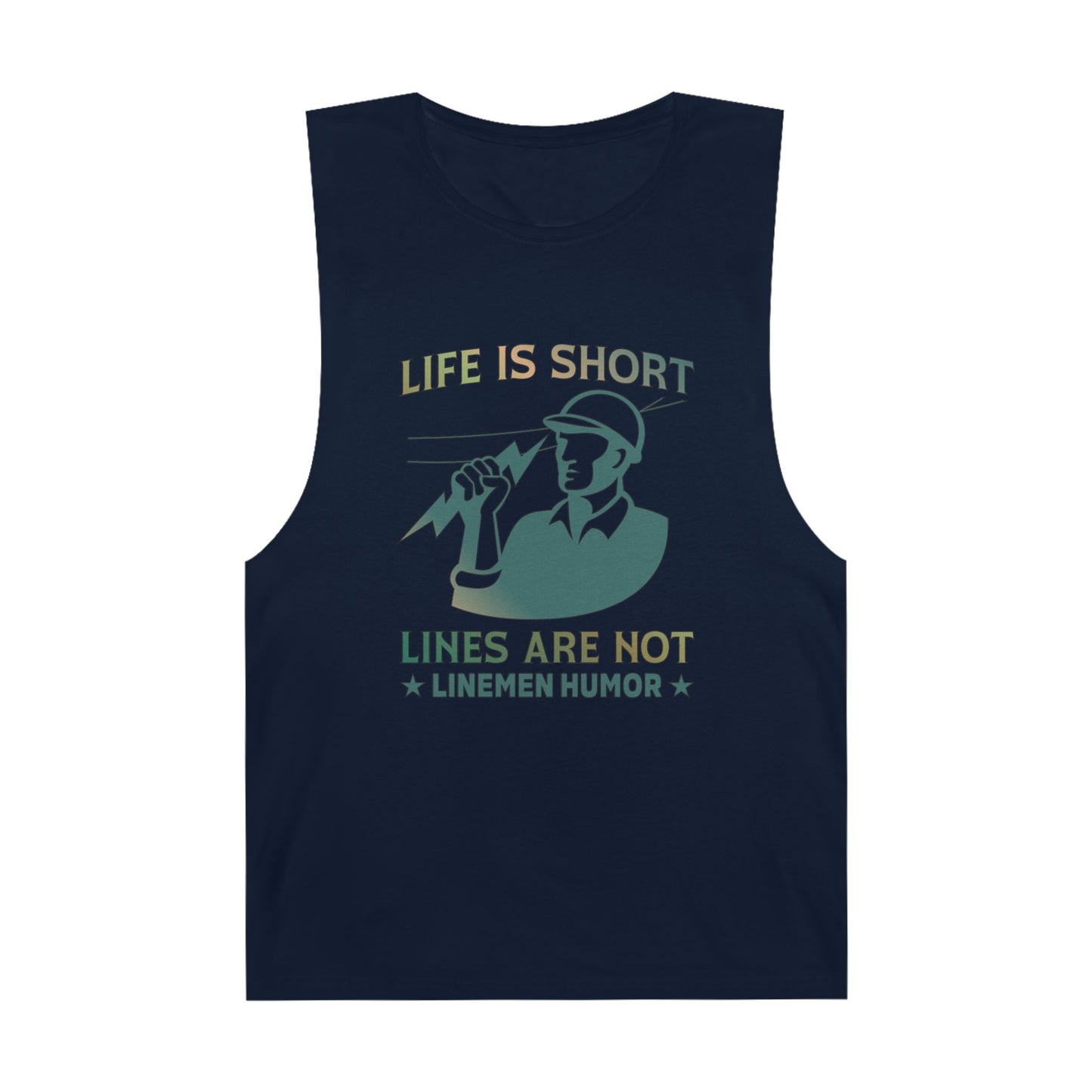 Lineman Tank - Life Is Short Lines Are Not-copper patina