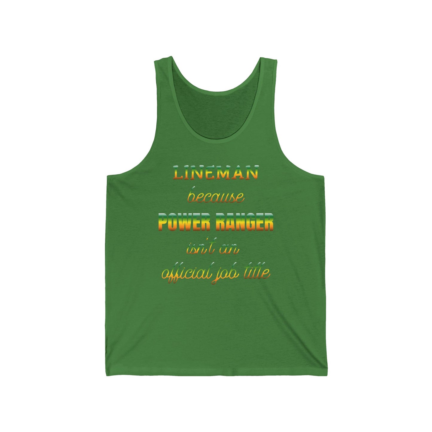 Lineman Tank - Power Ranger job title gradient