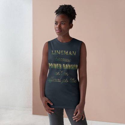 Lineman Tank - Power Ranger job title copper patina