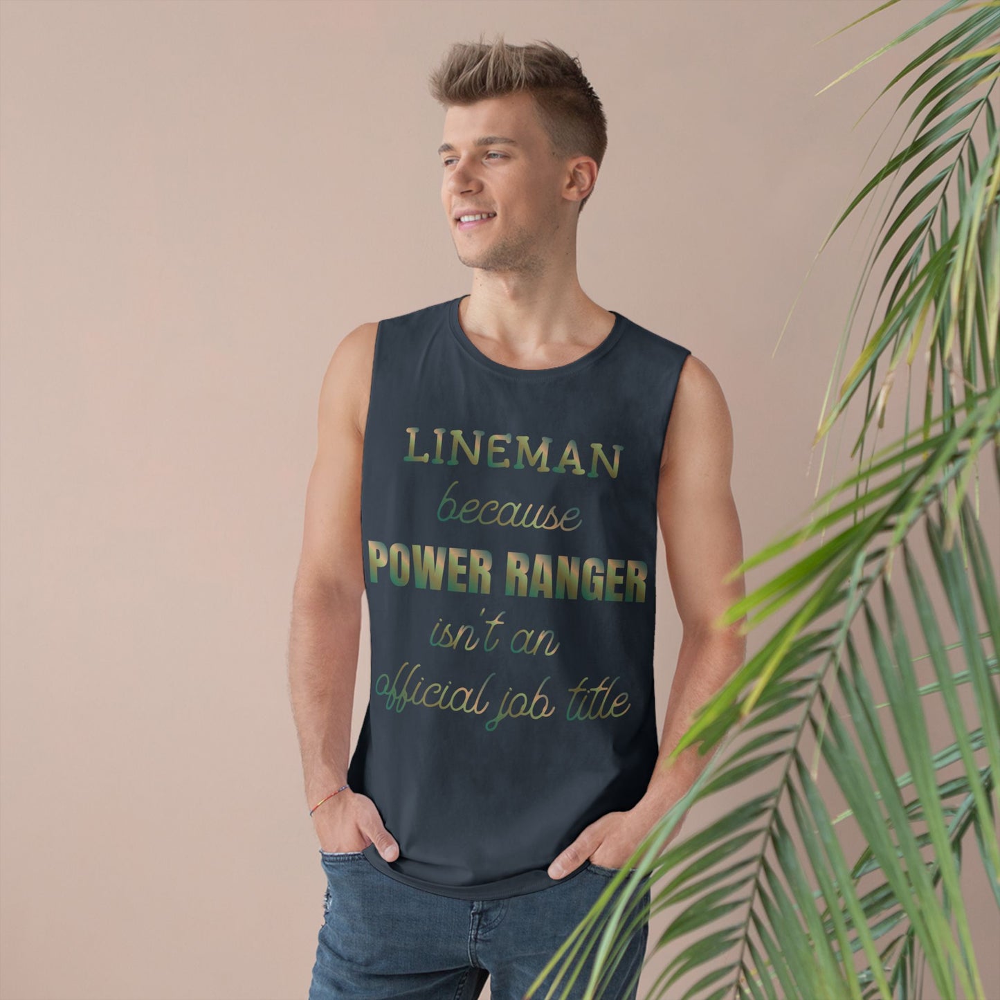 Lineman Tank - Power Ranger job title copper patina