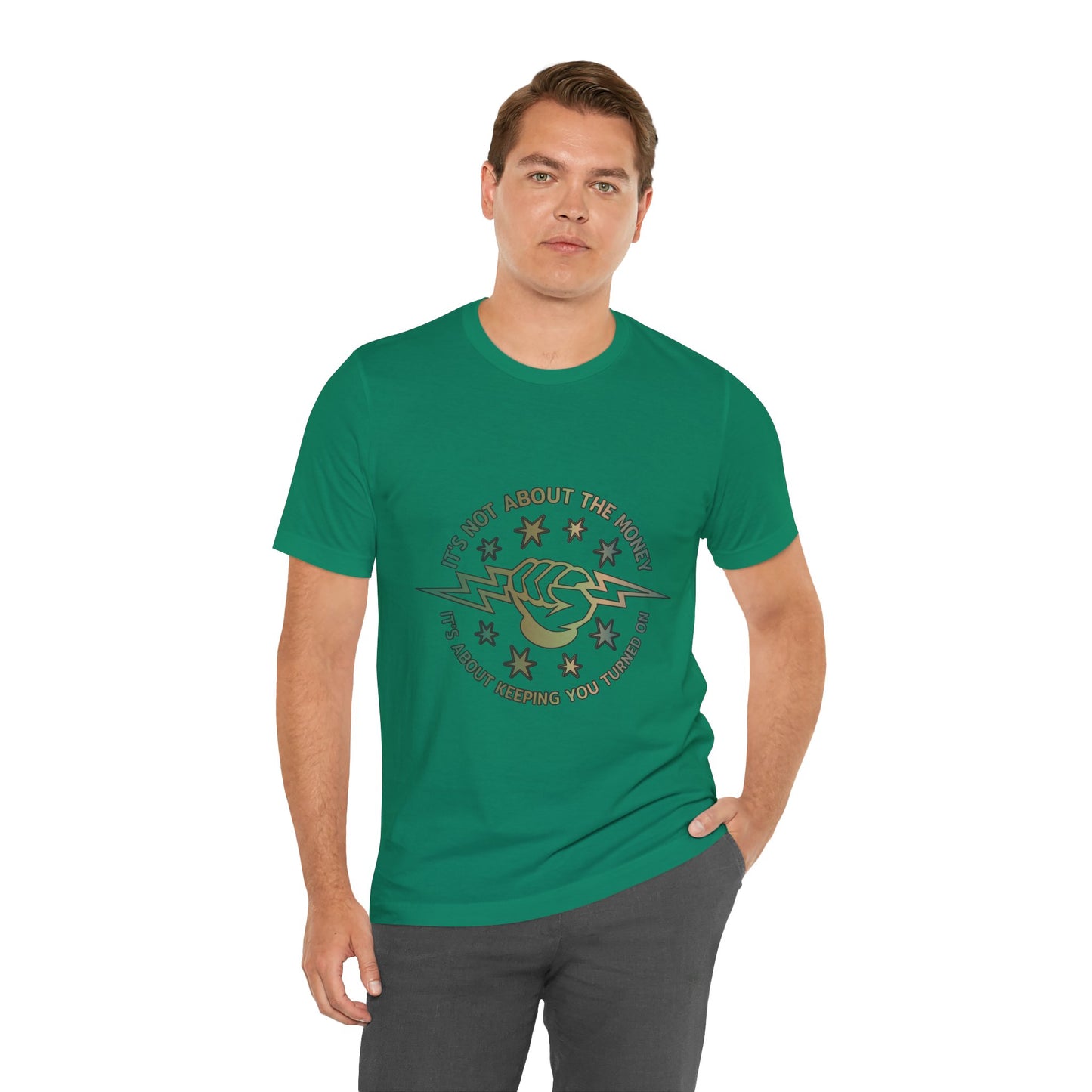 Lineman T-shirt - Its Not About The Money-copper patina