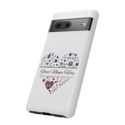 Google Pixel Tough Case - Monogram Heart - White