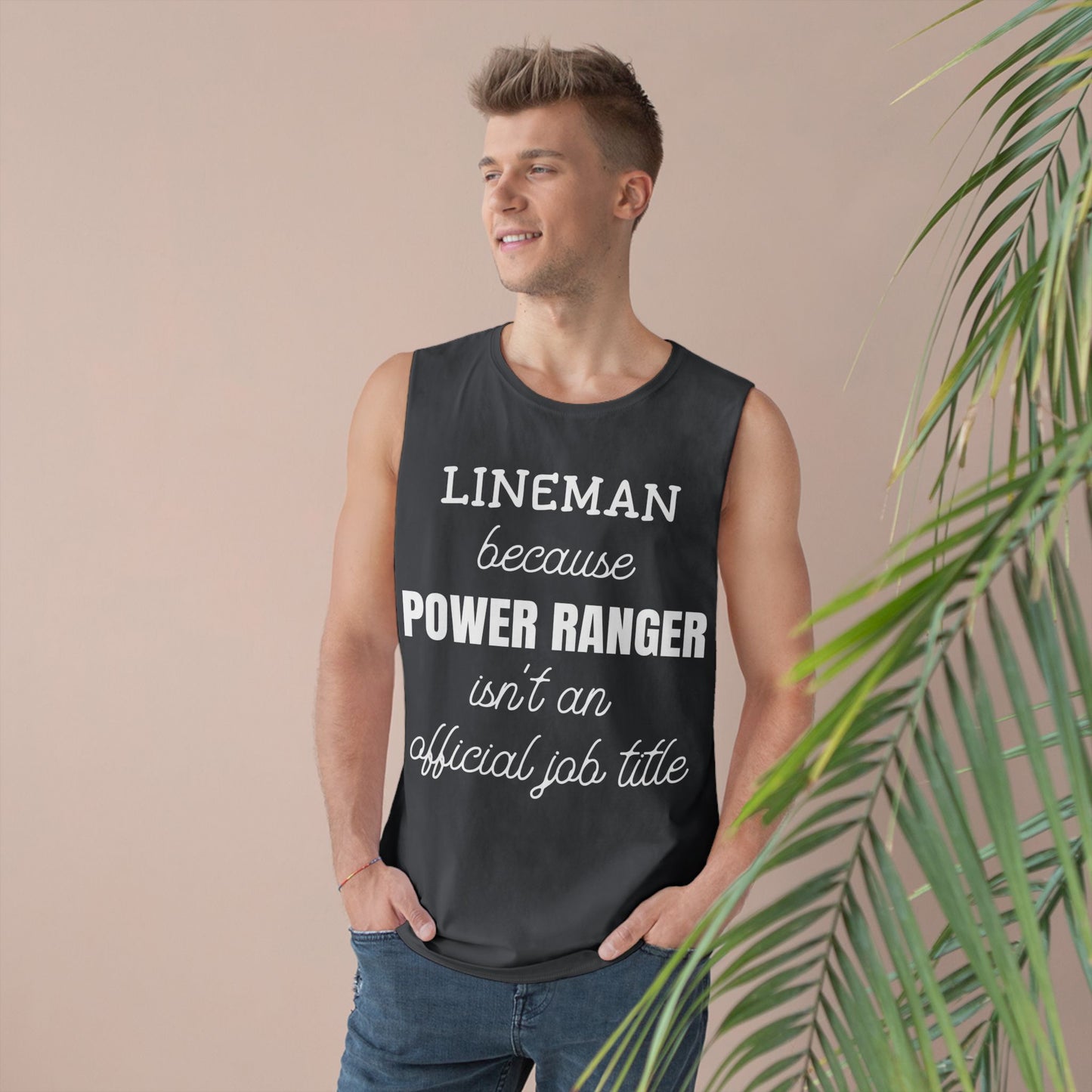Lineman Tank - Power Ranger job title white