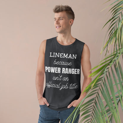 Lineman Tank - Power Ranger job title white