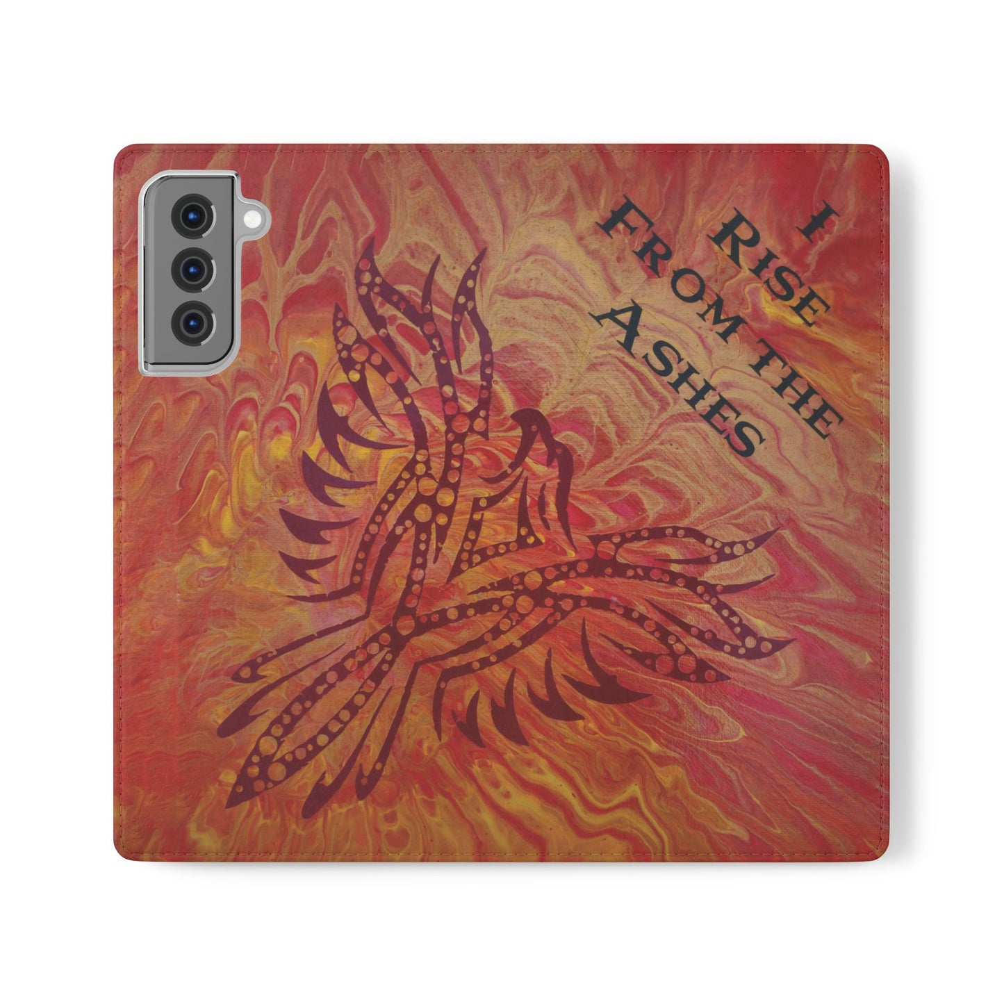 Faux Leather Wallet Phone Case - iPhone & Galaxy - I Rise From the Ashes