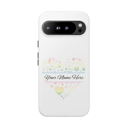 Google Pixel Tough Case - Monogram Heart - White