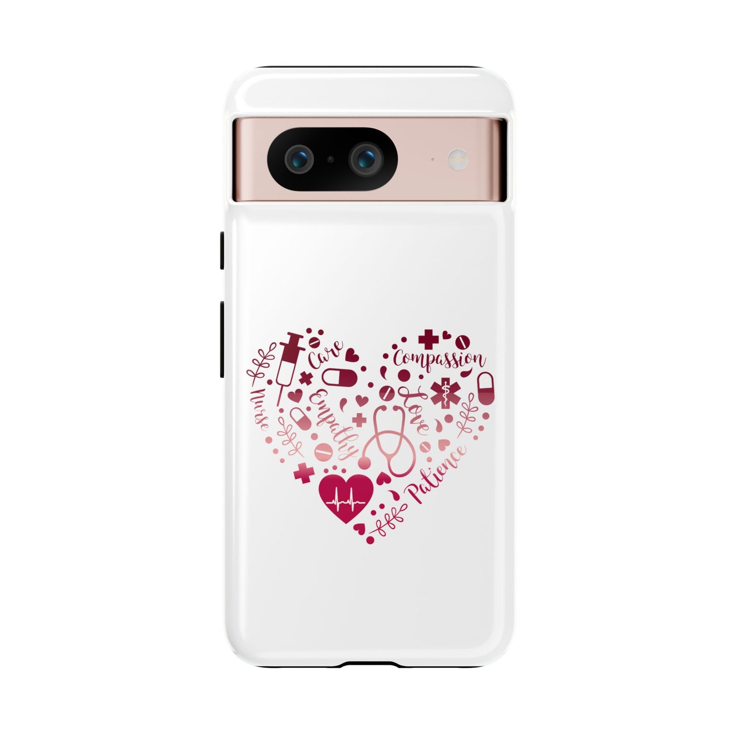 Google Pixel Tough Case - Monogram Heart 1 - White