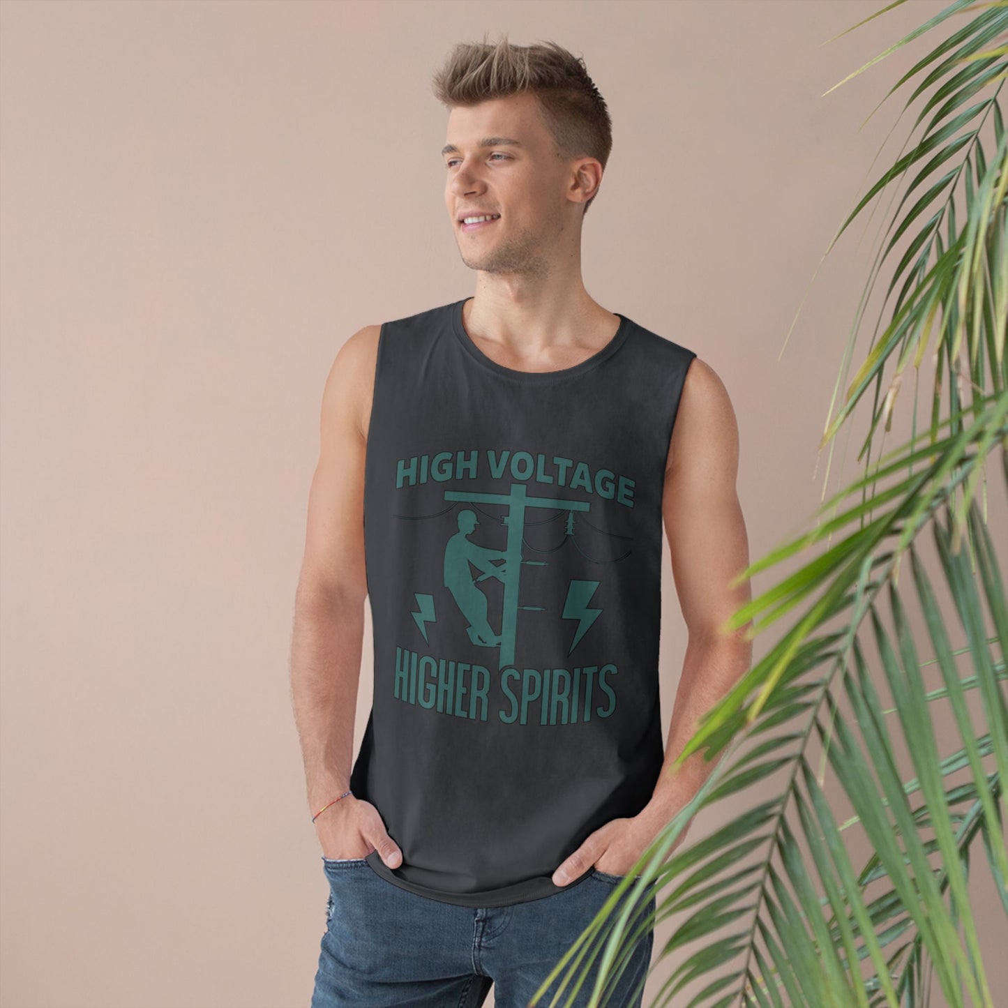 Lineman Tank - High Voltage Higher Spirits-copper patina