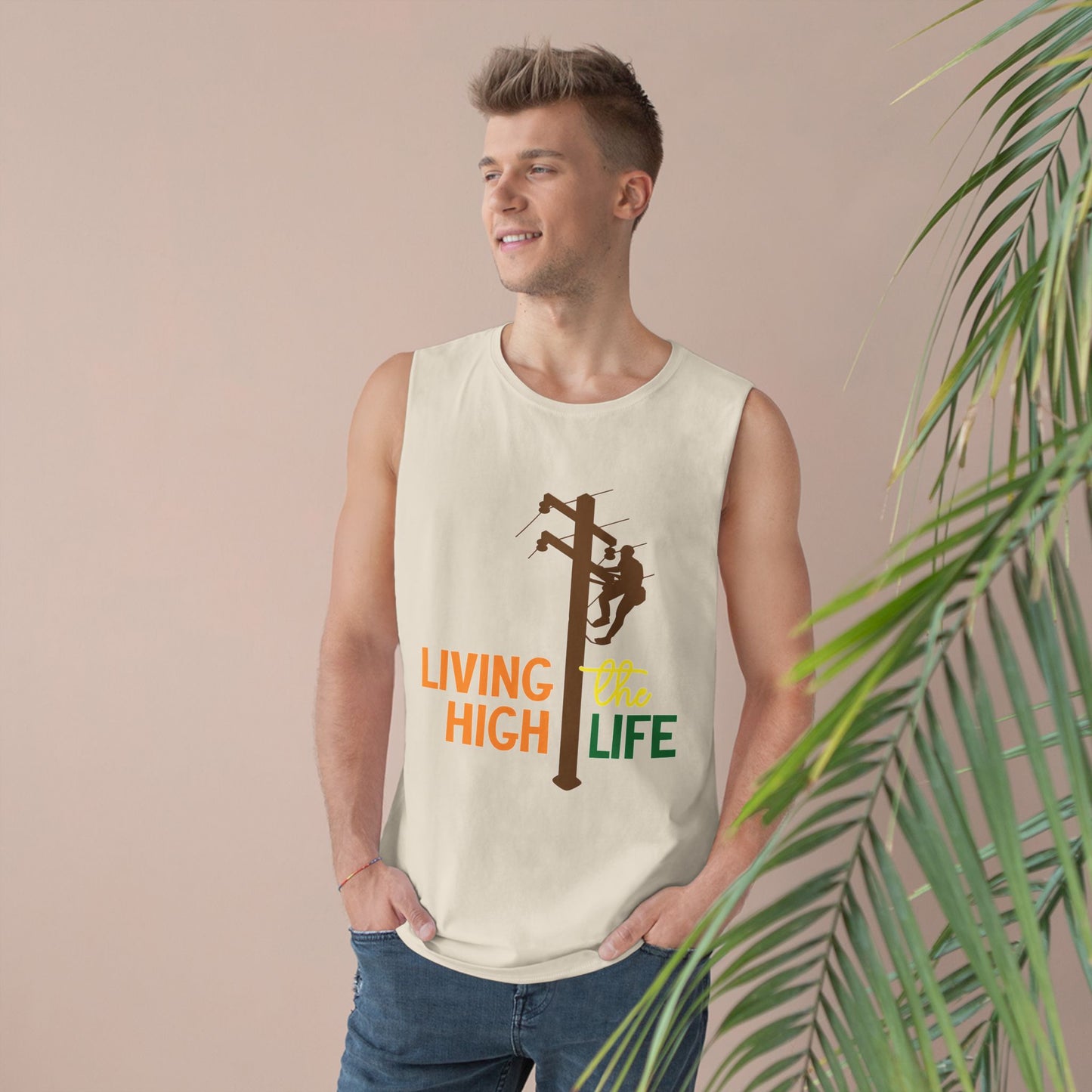 Lineman Tank - living the high life - color