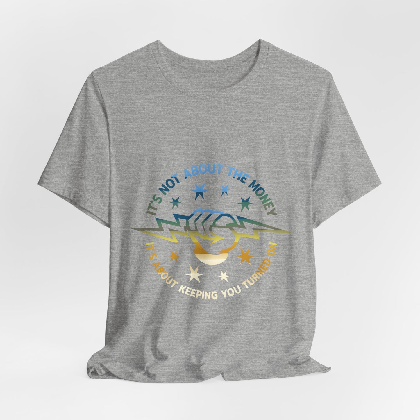 Lineman T-shirt - Its Not About The Money-colored chrome