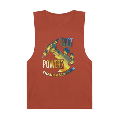 Lineman Tank - Got Power Thank A Lineman - colored chrome