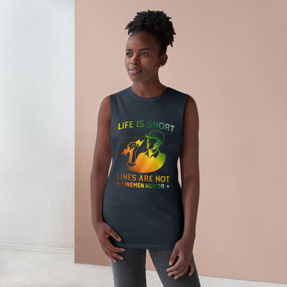 Lineman Tank - Life Is Short Lines Are Not-gradient