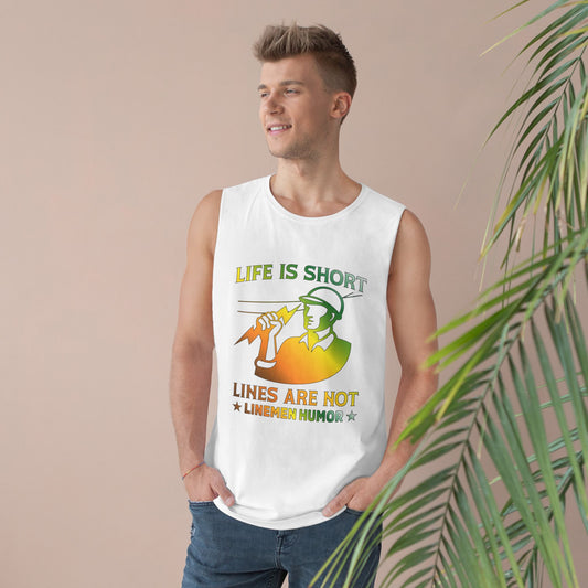 Lineman Tank - Life Is Short Lines Are Not-gradient