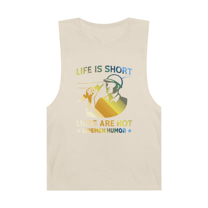 Lineman Tank - Life Is Short Lines Are Not-colored chrome