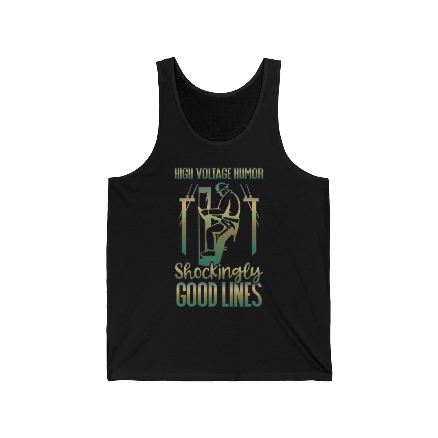 Lineman Tank - High Voltage Humor Shockingly Good Lines-copper patina